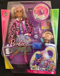 Barbie Extra Doll #8 Varsity Jacket Furry Arms Pet Teddy Bear
