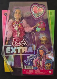 Barbie Extra Doll #6 In Teddy Bear Jacket With Pet Bulldog
