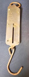 Small Antique Brass Hanging Scale John Chatillon & Sons
