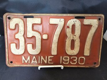 1930 Maine License Plate 35-787