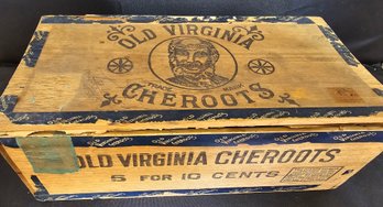Antique Black Americana Old Virginia Cheroots Cigar Box 5 For 10 Cents