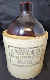 Antique Crock Jug C. Berry & Co. Boston