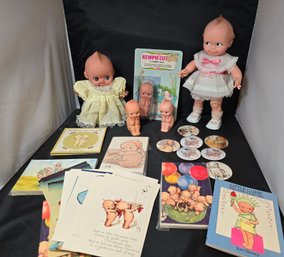 Lot Of Vintage Kewpie Dolls, Books & Postcards