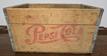 Vintage Wood Pepsi Soda Bottle Crate