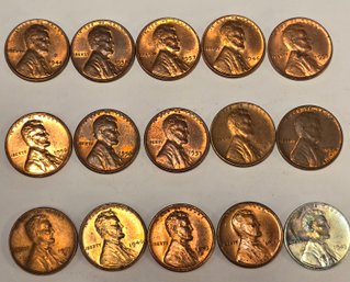 15 Wheaties Wheat Pennies Av-unc