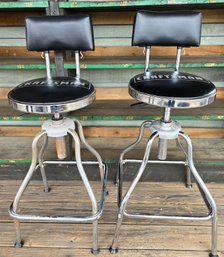 Pair Of Craftsman Adjustable Bar Stools