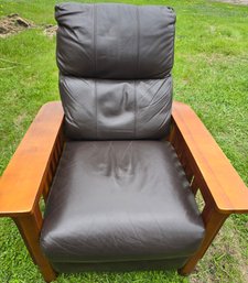 Mission Style Leather Recliner