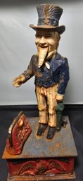 Vintage Uncle Same Cast Iron Mechanical Bank