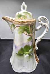 Vintage Porcelain Chocolate Hand Painted Tea Pot