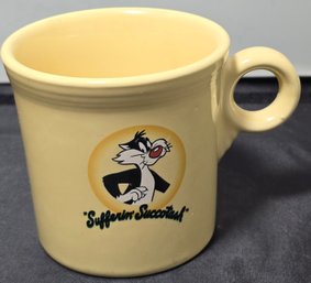 Fiesta Ware Warner Bros. SYLVESTER,'Sufferin' Succotash' Yellow Dinner Cup Mug