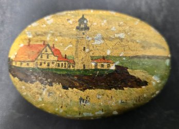 Painted Rock Of Portland Headlight Paperweight