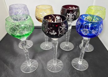 Lot Of 7 Cordial Stemmed Glasses