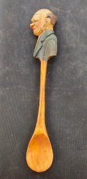 Vintage Wooden Head Topped Wooden Cocktail Spoon