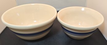 2 Roseville Mixing Bowls 6' & 7'