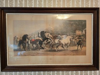 Antique Framed Print THE HORSE FAIR By MARIE ROSA BONHEUR