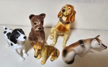 Lot Of Vintage Porcelain Dog Figurines Mixed Dog Lot