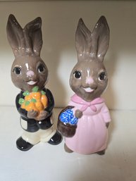 Pair Of Ceramic Rabbit Figures