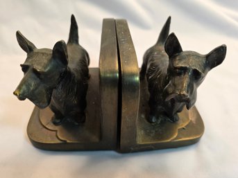 Vintage Bronze & Cast Iron Scottie Dog Bookends