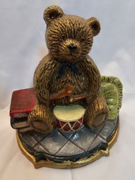 Cast Iron Painted Teddy Bear Doorstop