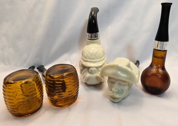 Lot Of 5 Vintage Avon Bottle Pipes