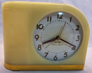 Westclox Big Ben Moon Beam 43000 Alarm Clock Yellow Retro Styled - WORKS