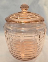 Pink Depression Glass Bisquit Jar