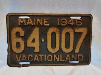 1946 Maine License Plate