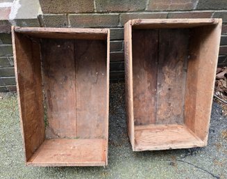 2 Vintage Wood Fruit Crates