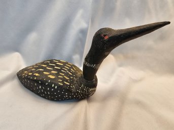 Vintage Handcrafted Wood Loon Decoy