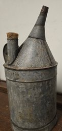 Antique Metal Kerosene Oil Can With Handle