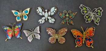 Lot Of Butterfly Brooches/pins