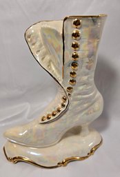 Atlantic Molds Ceramic Victorian Opalescent Women's Boot Vase