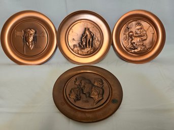 Vintage Norman Rockwell Collectible 8' Copper Plates