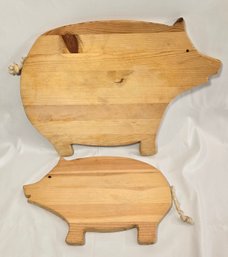 2 Pig Wood Cutting Boards