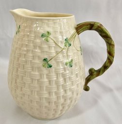 Vintage Belleek Ireland Porcelain 6' Shamrock Pitcher