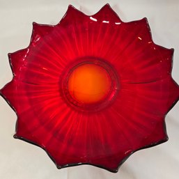 Vintage Fostoria 12' Ruby Red Glass Dish