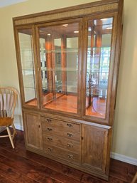 Beautiful 2 Piece China Cabinet 3 Lights