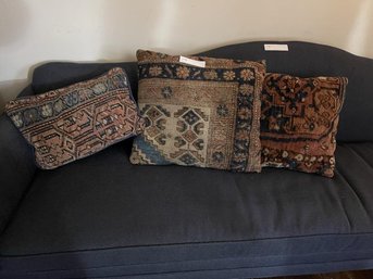 Lot Of (3) Pillows Made From Rug