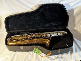 Bundy Lacquered Baritone Saxophone With Case, Poor Condition