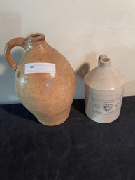 Lot Of (2) Stoneware Jugs, 13' & 10' Tall