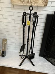 Fireplace Tool Set Including Stand & 4 Pieces