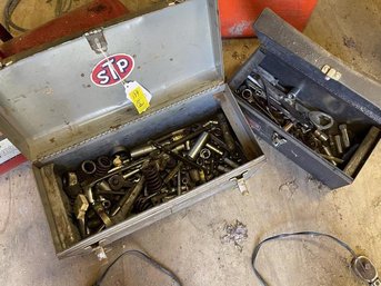 Lot Of (2) Tool Boxes With Contents Of  Sockets & Wrenches