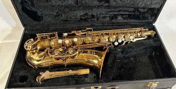 Evette Lacquered ROC Alto Saxophone With Case, Poor Condition