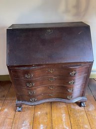 Mahogany  Slate Front Desk With 4 Drawers