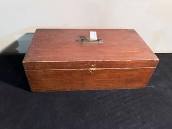 Pine Wood Document Dove Tailed Box With Brass  Handle; 7' Tall X 11' Wide X 21' Long