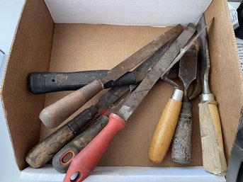 Lot Of File, Trowel, Chisels