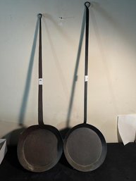 Lot Of (2) Long Handle Frying Pans