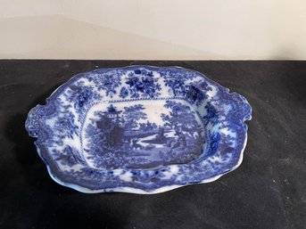 Blue & White Footed Bowl, Fairy Villas, Adams  & Co, England