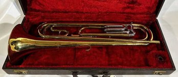 Slingerland Lacquered Trumpet Marching Bugle With Case, Missing Mouth Piece