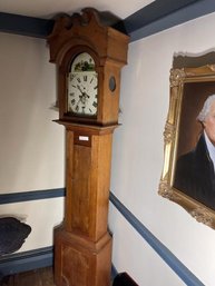 Country Pine Grandfather Clock, Flat Bottom,  89' Tall X 11' Deep X 19.5' Wide